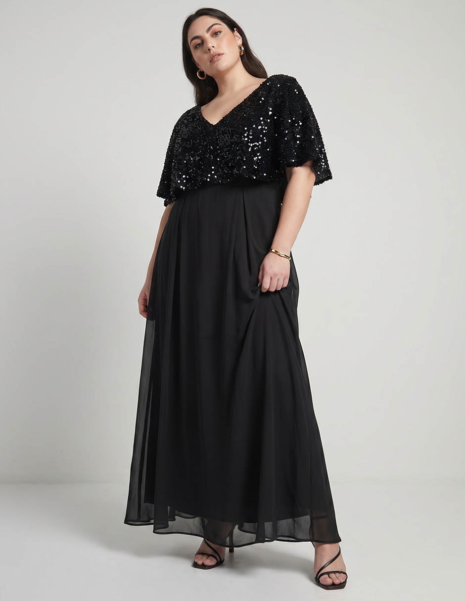 Vestido maxi de fiesta escote V 3