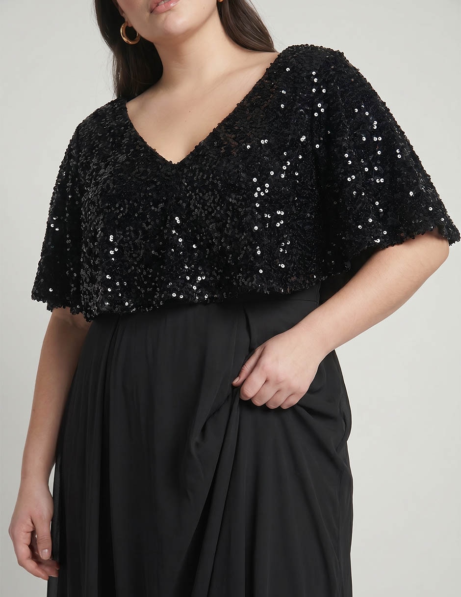 Vestido maxi de fiesta escote V 4