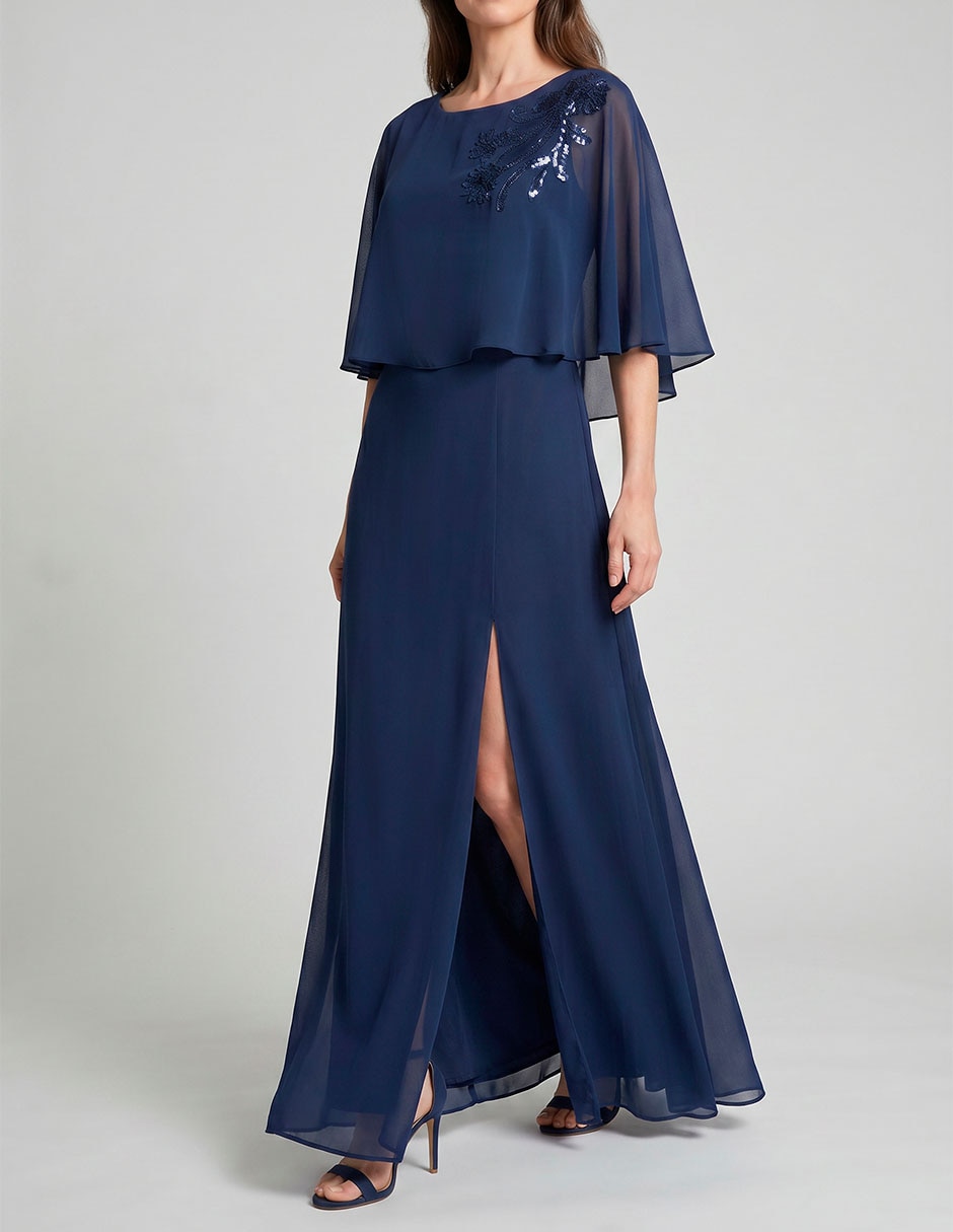 Vestido maxi de fiesta escote redondo 5