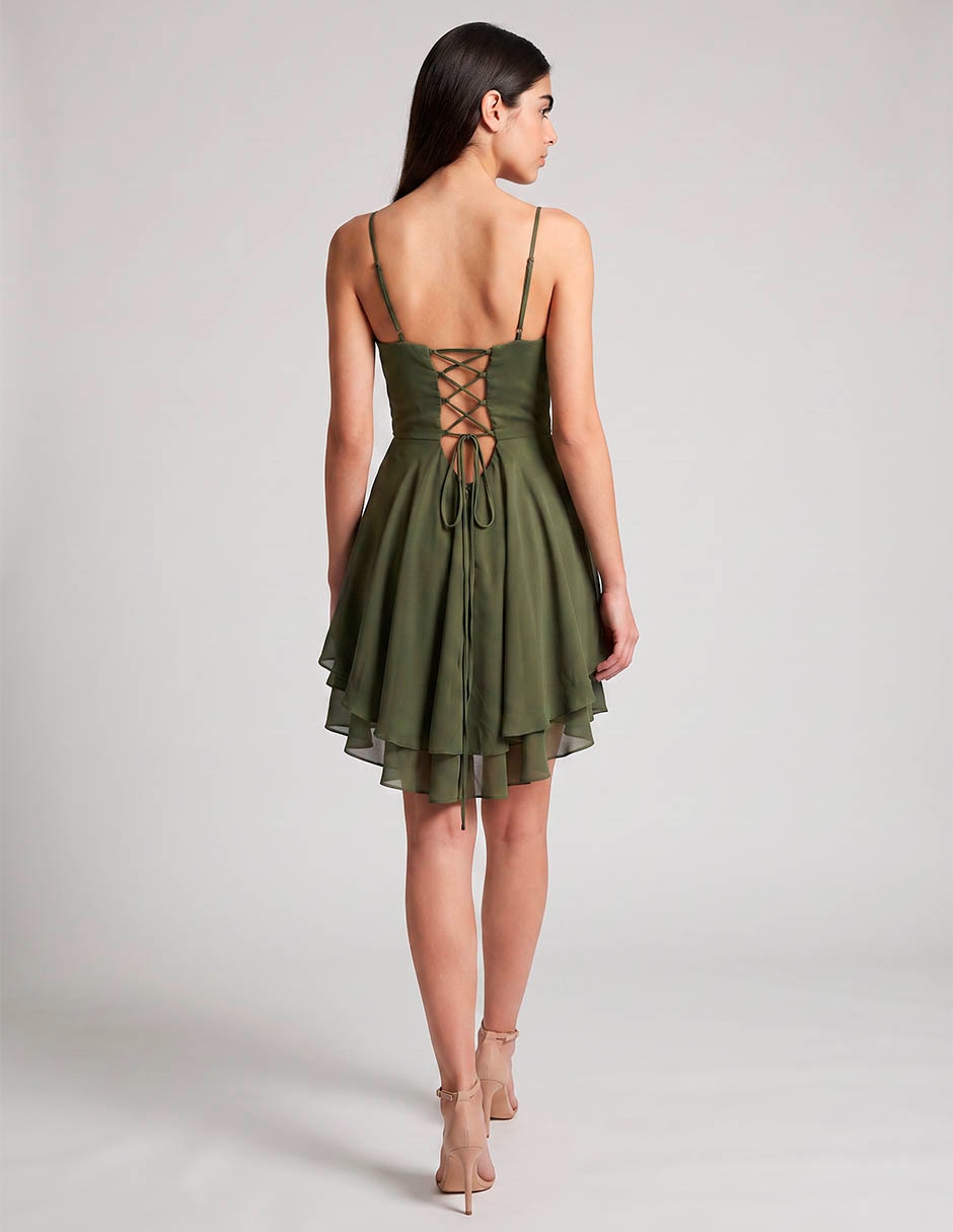 Vestido arriba de la rodilla de fiesta escote corazón 5