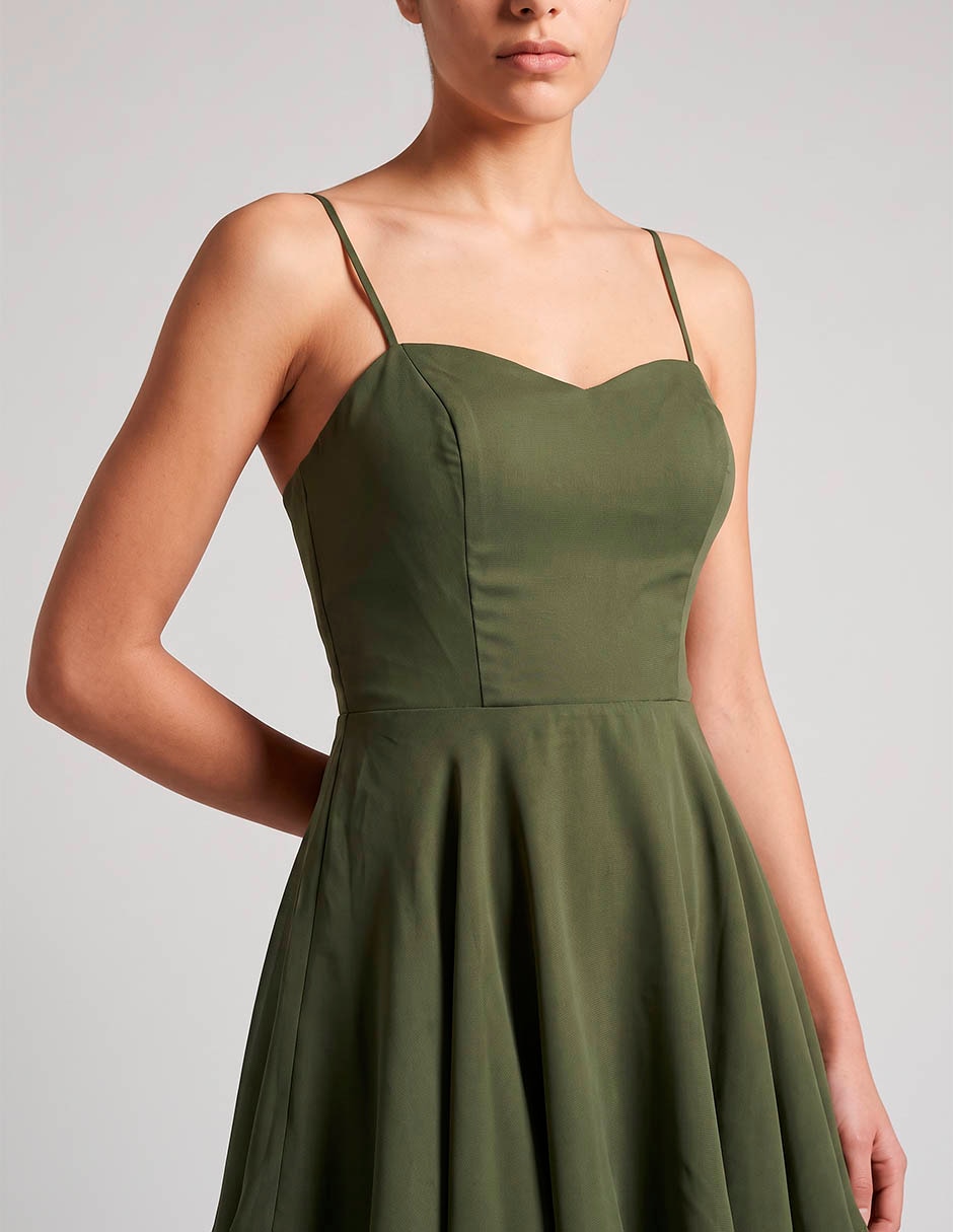 Vestido arriba de la rodilla de fiesta escote corazón 4