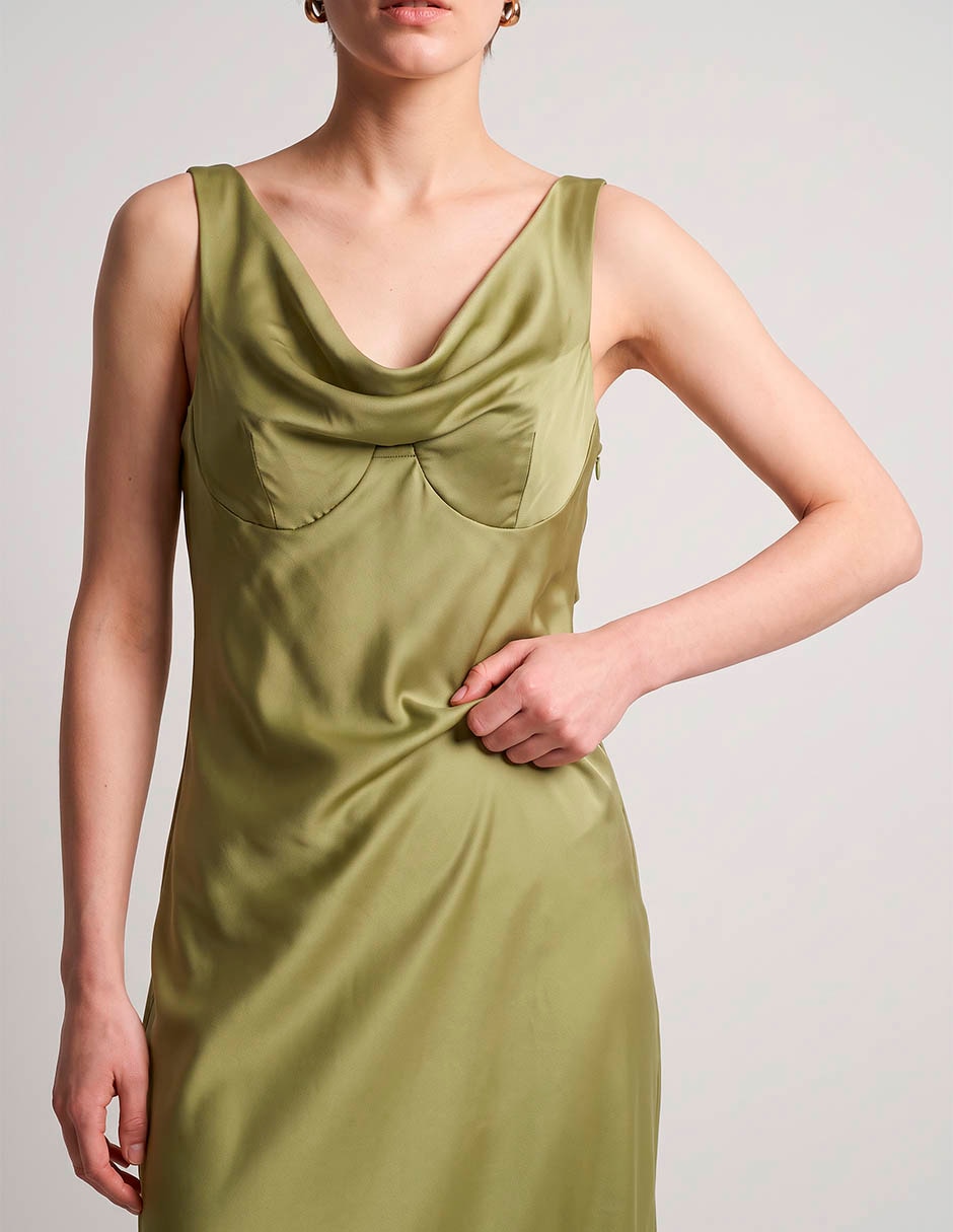 Vestido largo de fiesta escote V 3