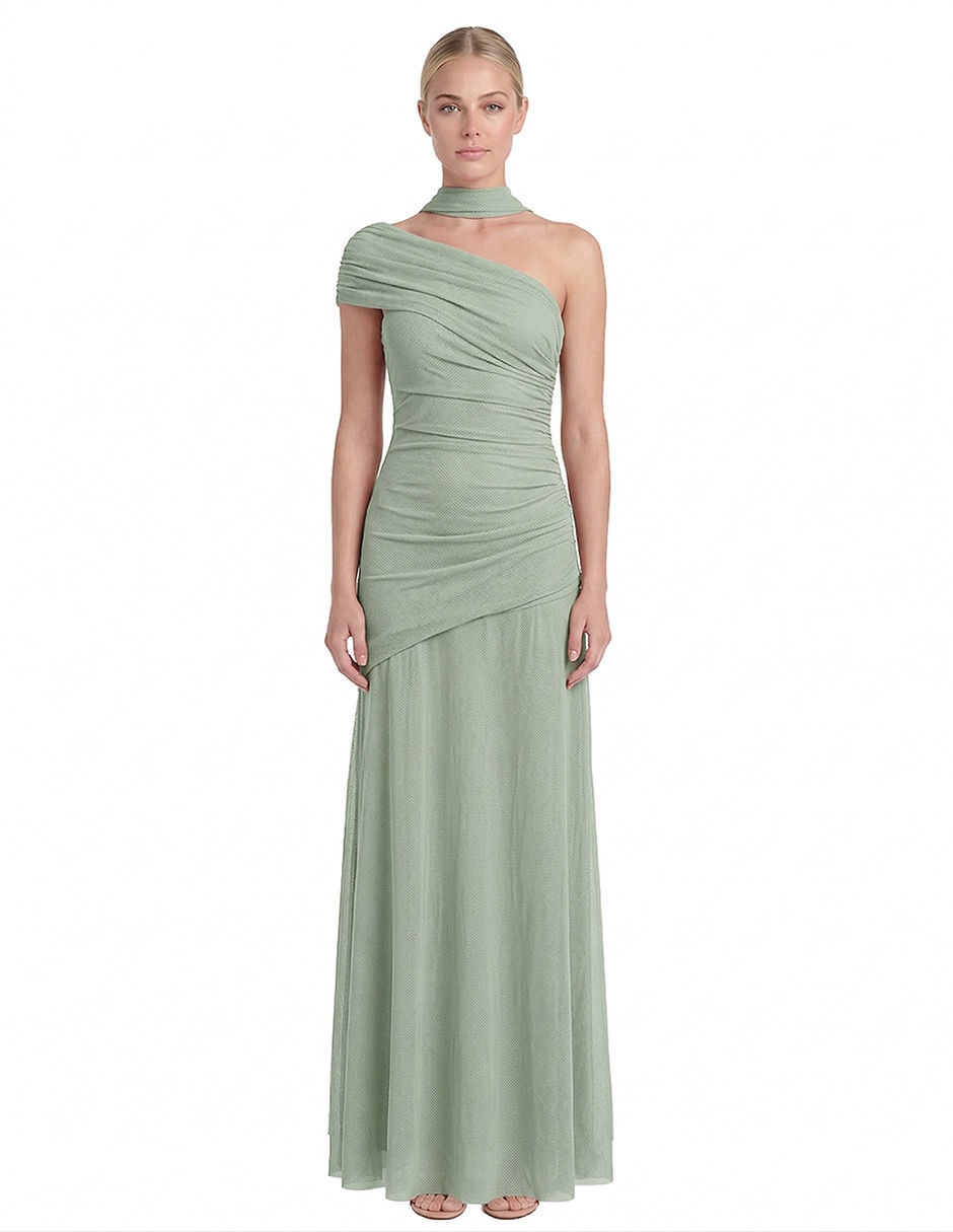 Vestido largo de fiesta Miranda Tess escote medio