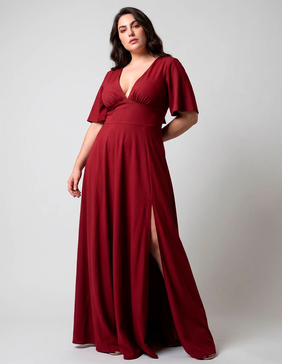 Vestido maxi de fiesta escote v Vestido maxi de fiesta escote v