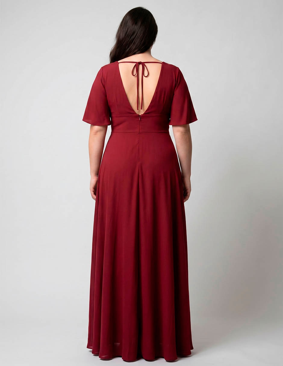 Vestido maxi de fiesta escote v 2
