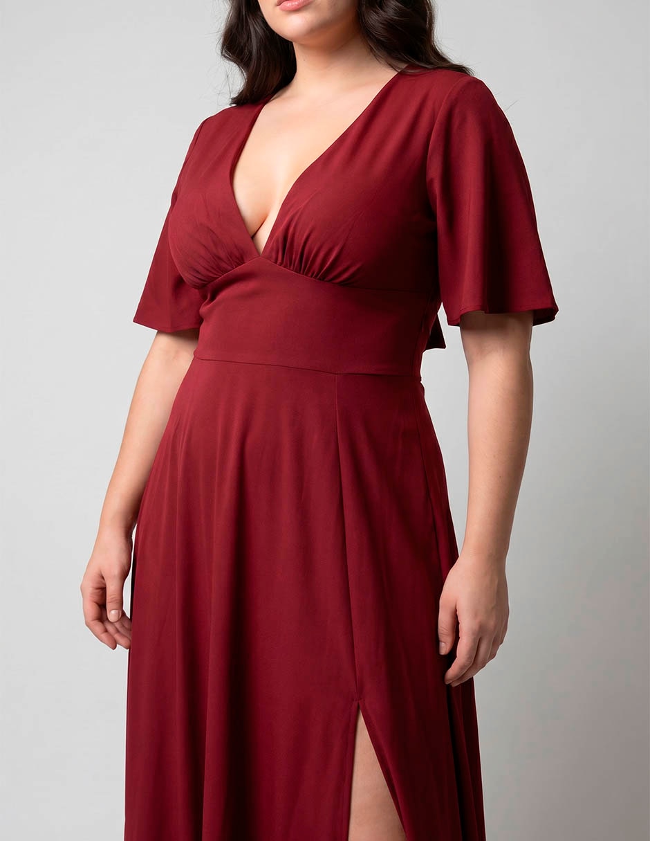 Vestido maxi de fiesta escote v 3
