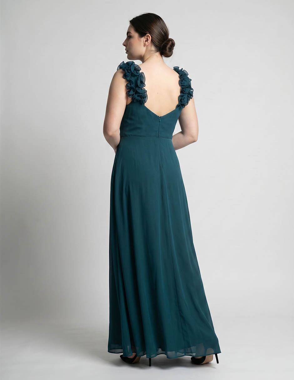 Vestido maxi de fiesta escote V para mujer 2