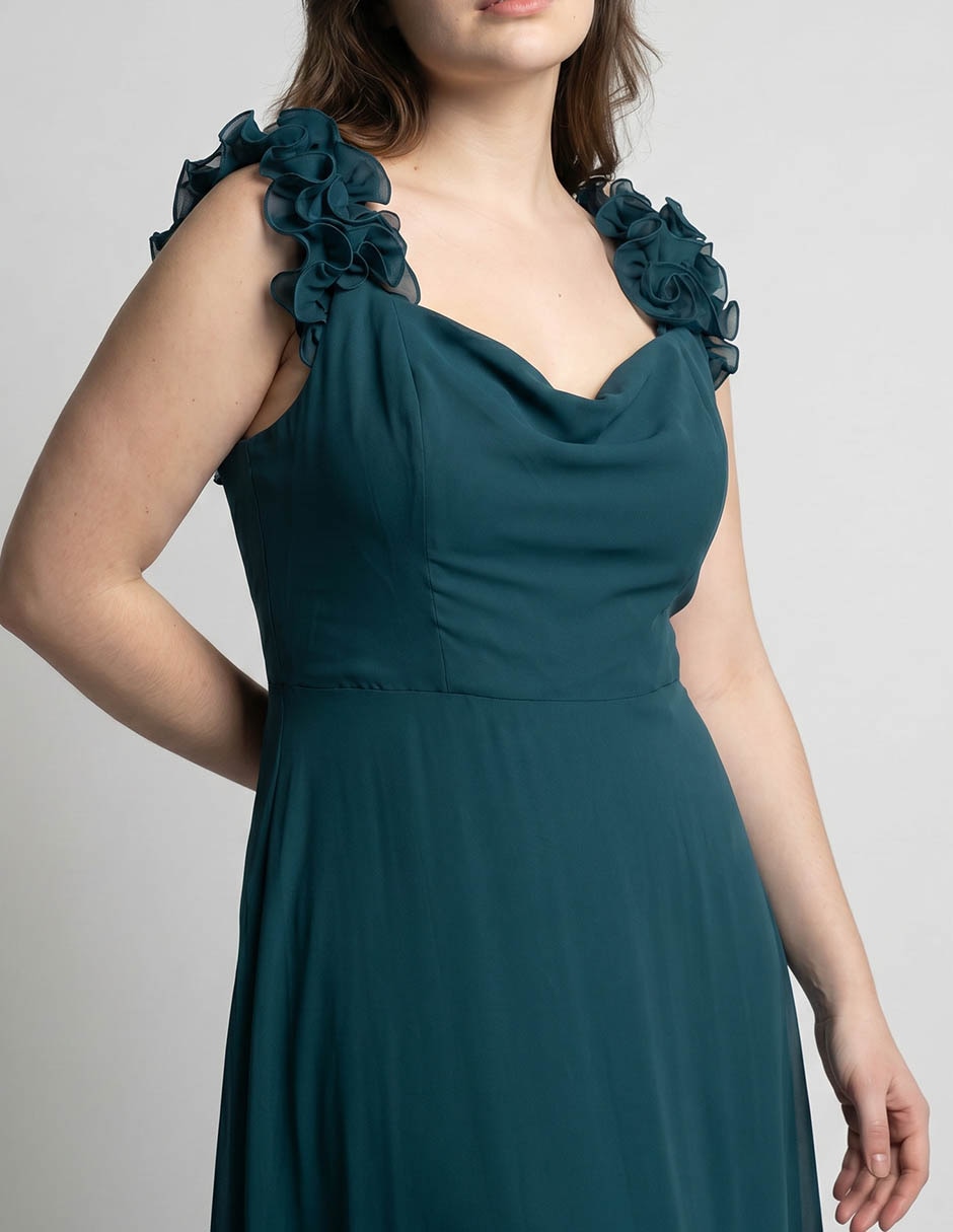 Vestido maxi de fiesta escote V para mujer 3