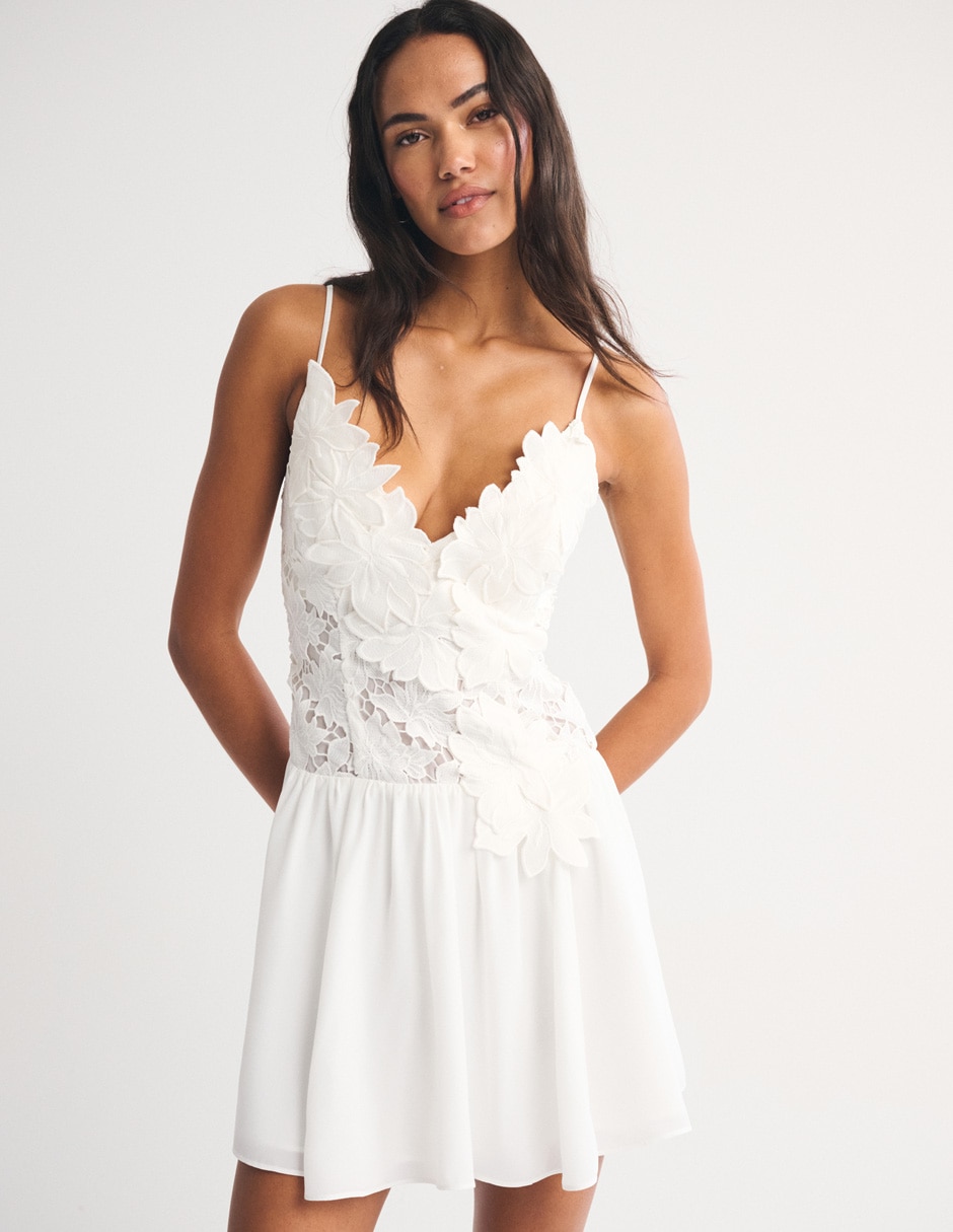 Vestido mini de fiesta Abercrombie& Fitch escote V 6