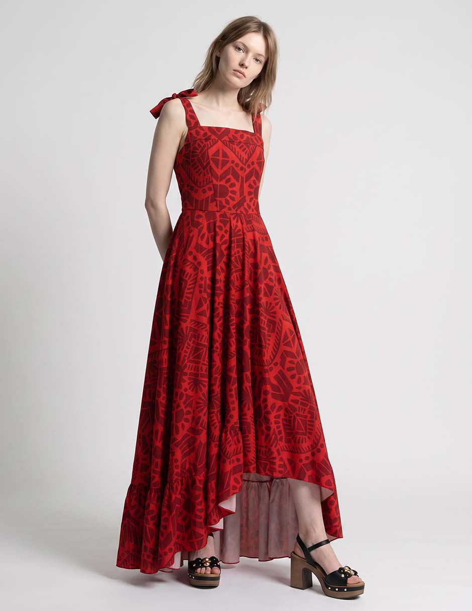 Vestido de fiesta zomos by sofia simon escote cuadrado