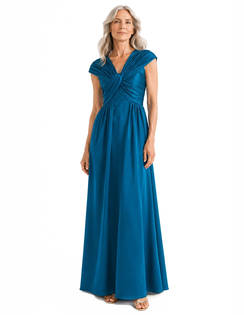 Vestido largo de fiesta escote corazón