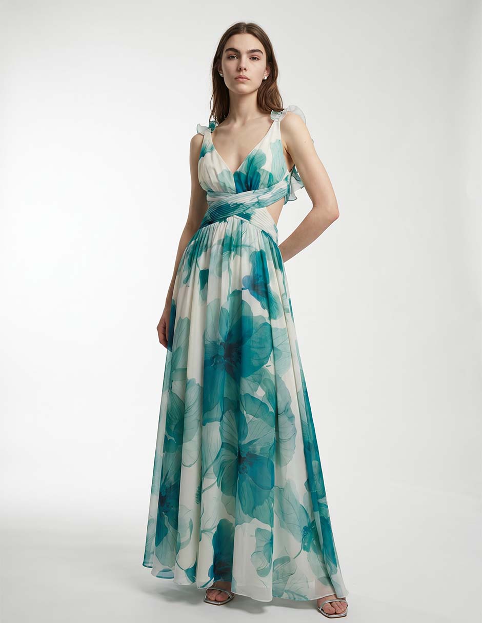 Vestido maxi de fiesta escote v Vestido maxi de fiesta escote v