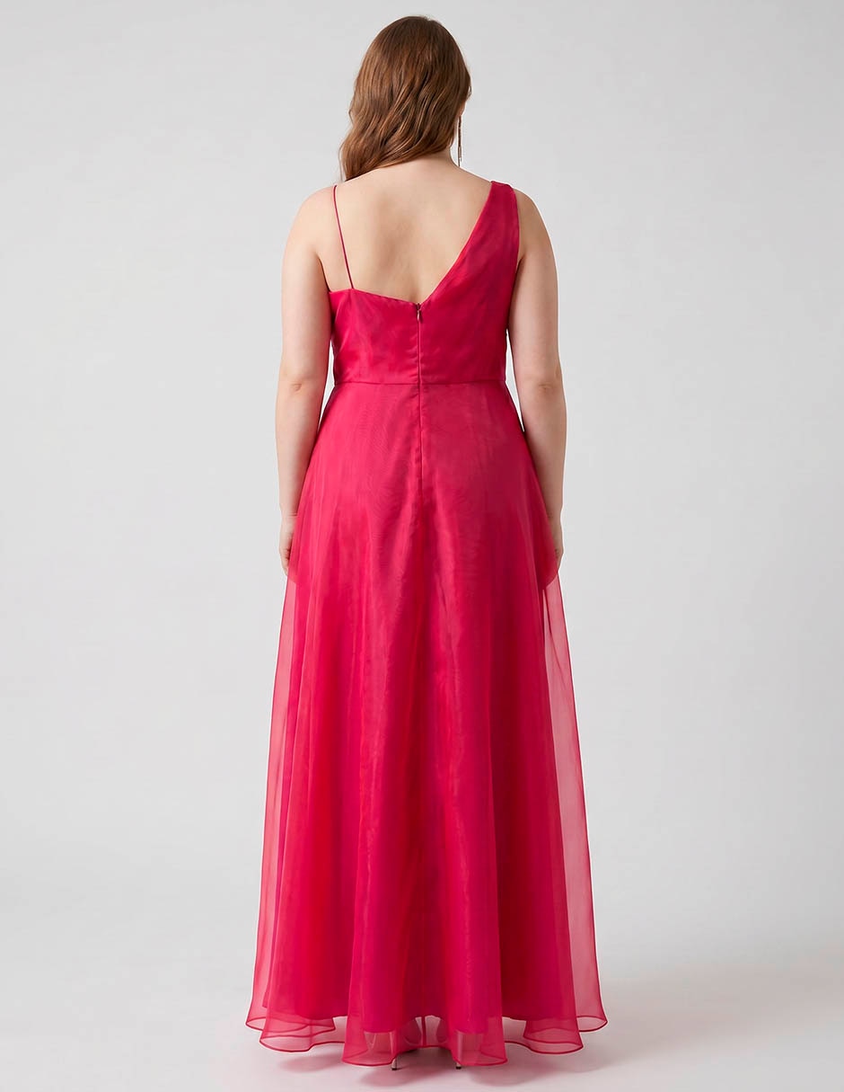 Vestido maxi de fiesta the pattern escote ilusión