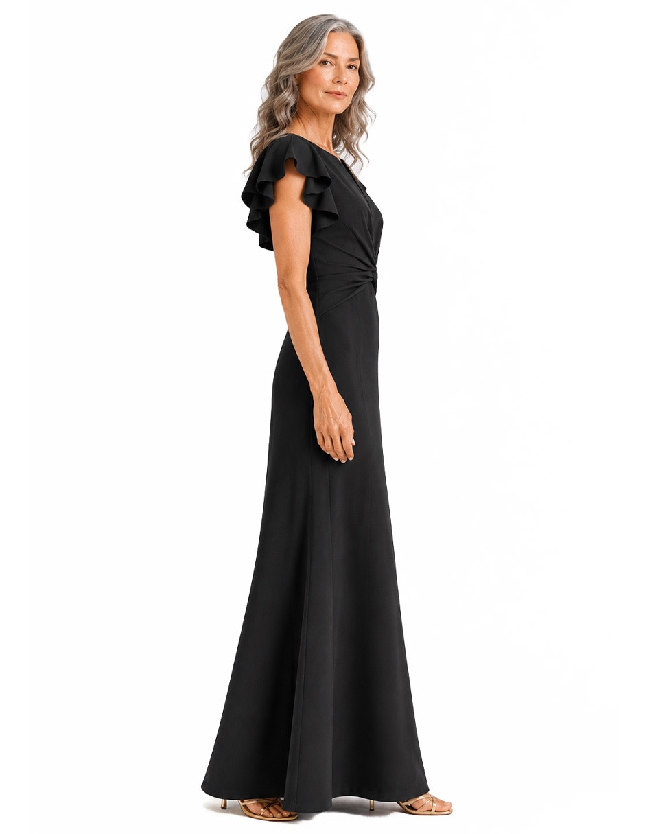 Vestido largo de fiesta escote V 3