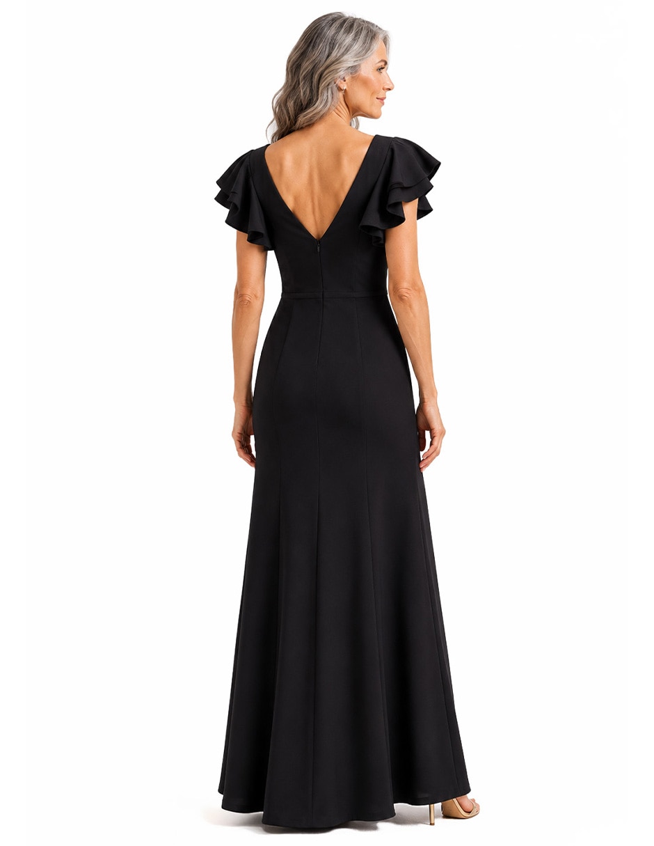 Vestido largo de fiesta escote V 4