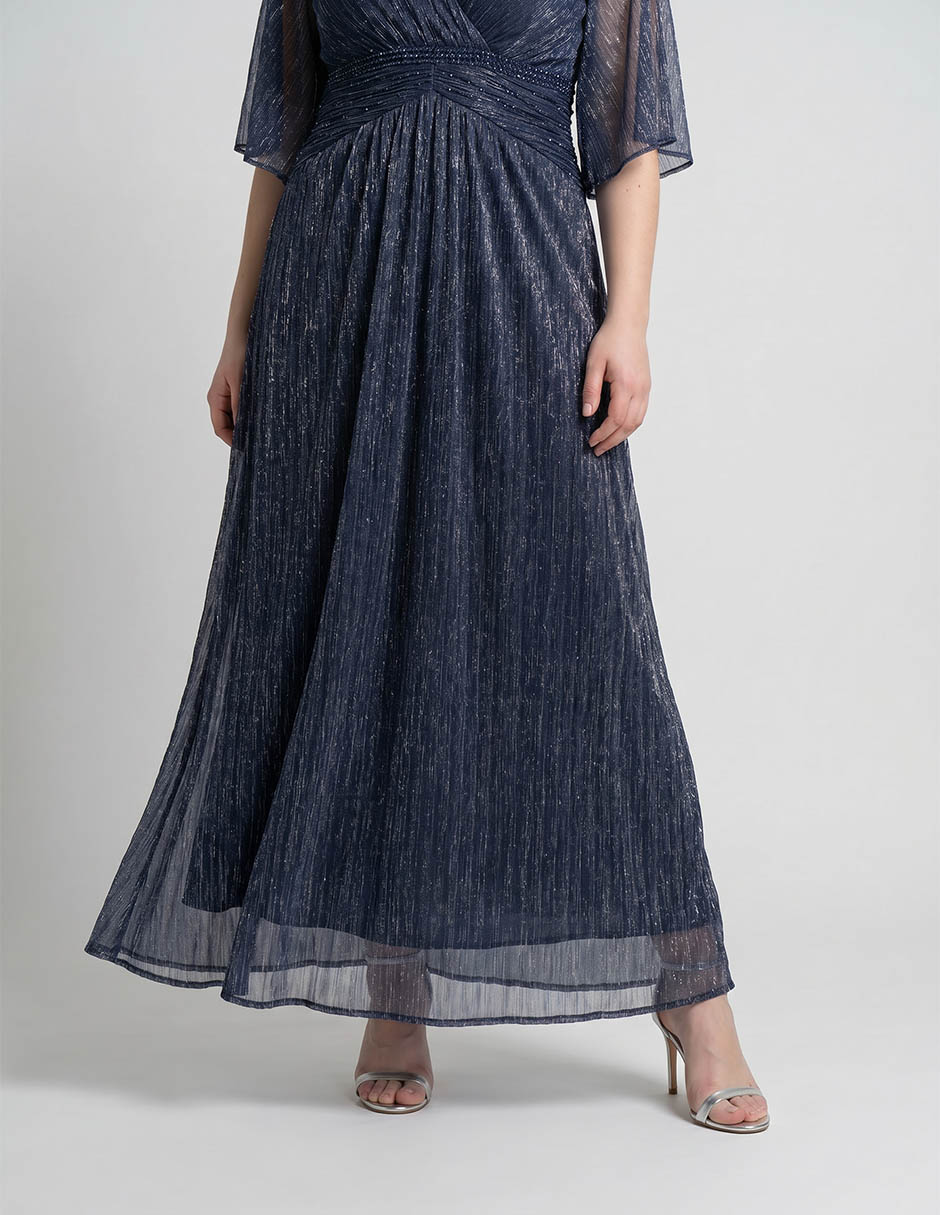 Vestido maxi de fiesta escote v para mujer 4