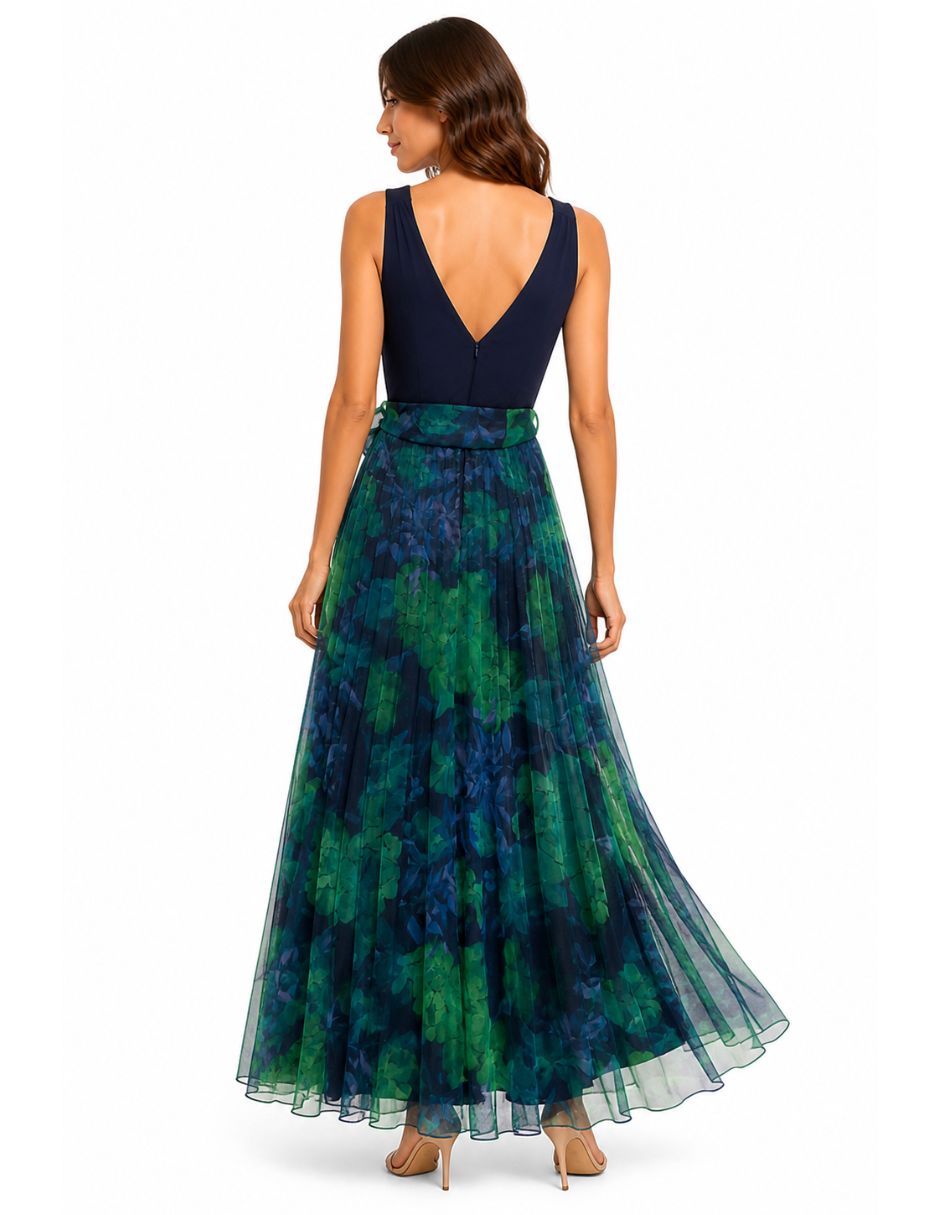 Vestido maxi fiesta escote V 2