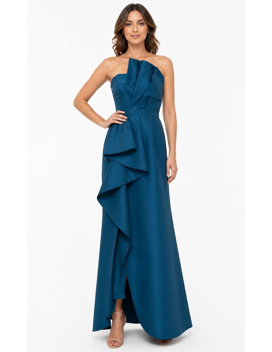 Vestido maxi de fiesta escote regular