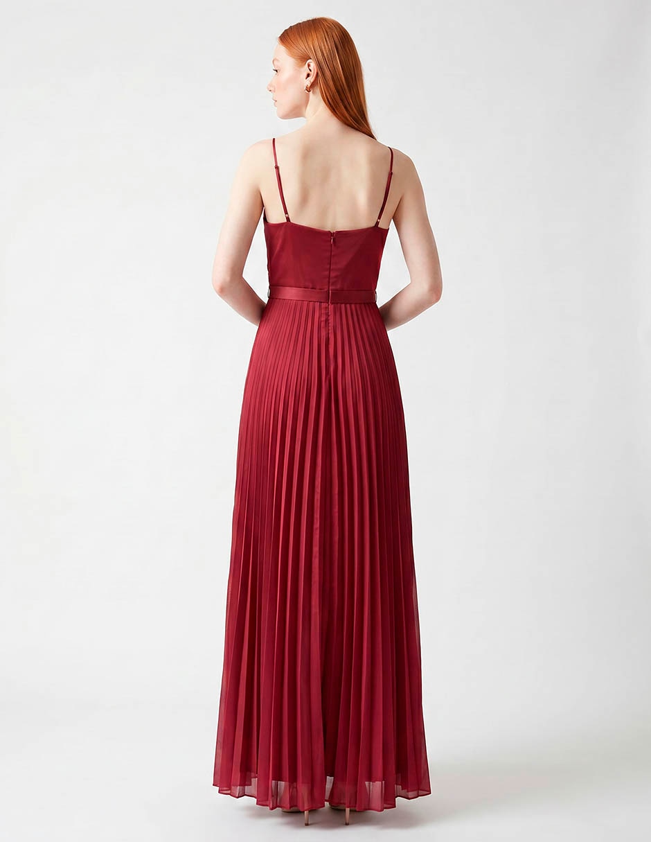 Vestido maxi de fiesta escote corazón para mujer 2