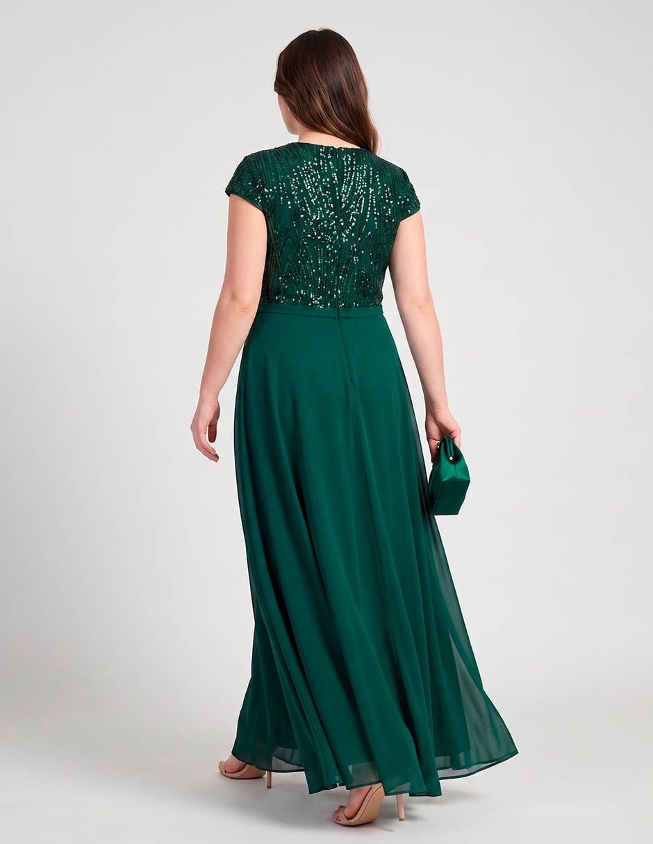 Vestido maxi fiesta escote redondo 2