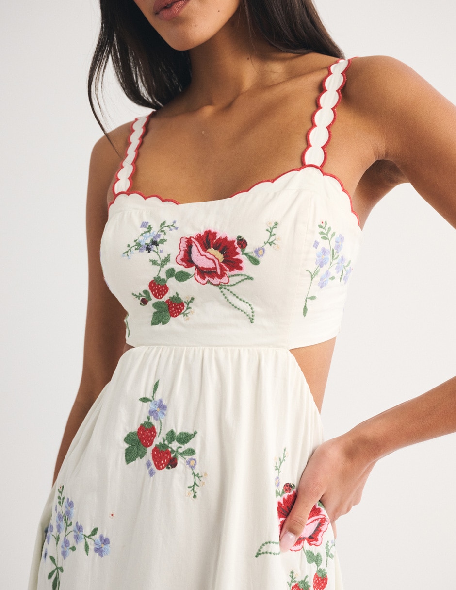 Vestido maxi de fiesta Abercrombie & Fitch escote cuadrado