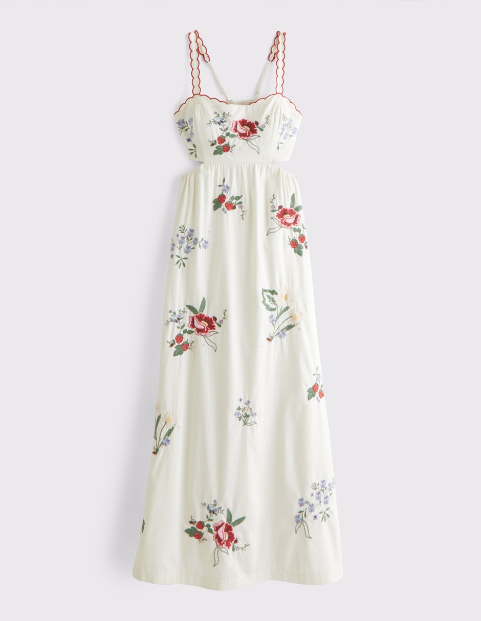 Vestido maxi de fiesta escote cuadrado