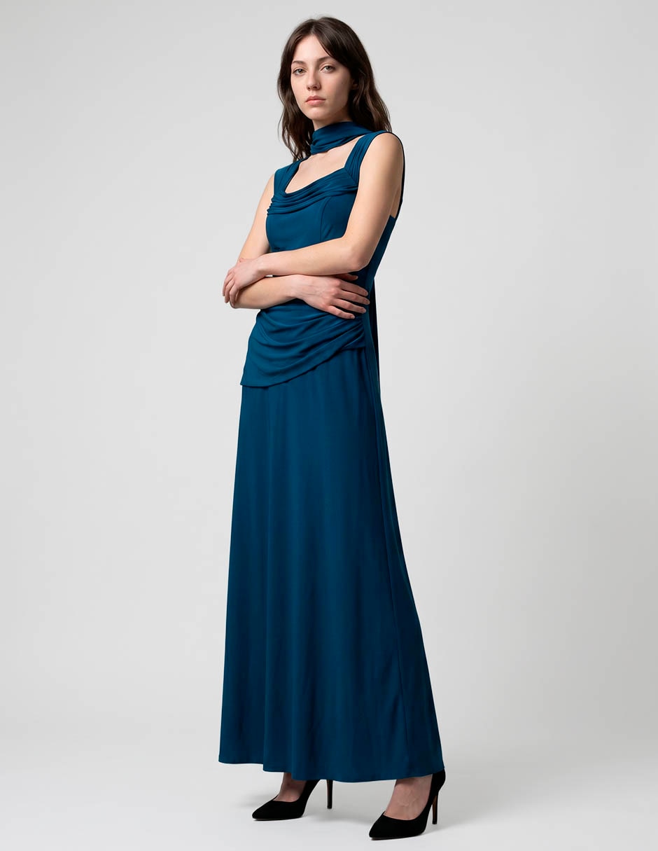 Vestido maxi de fiesta escote cuadrado
