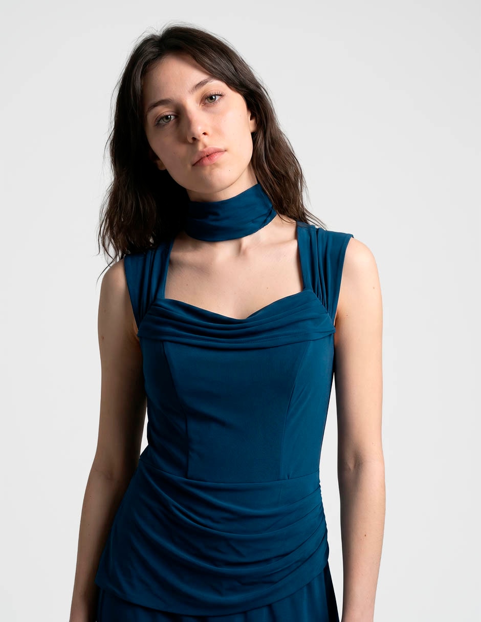 Vestido maxi de fiesta escote cuadrado 3