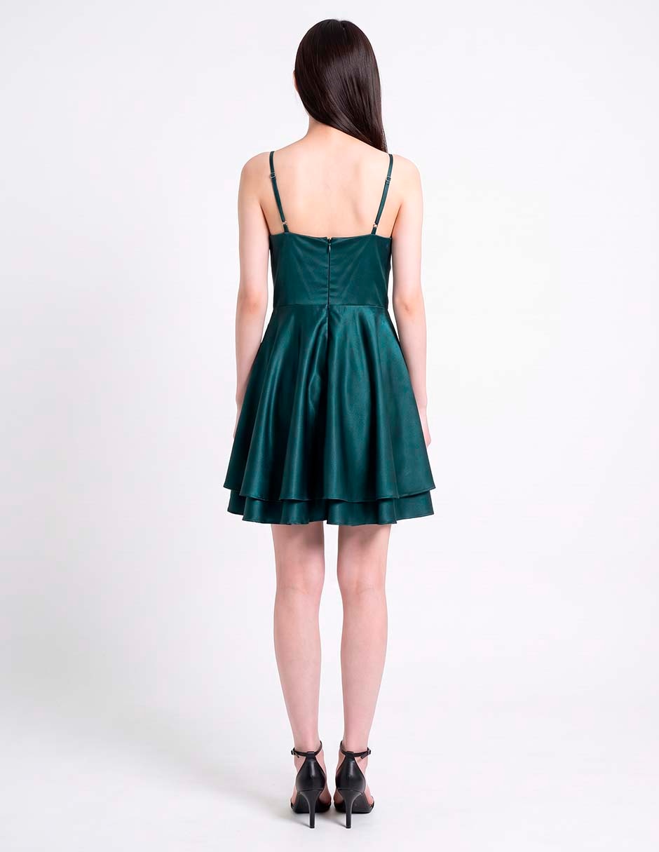Vestido mini de fiesta escote cuadrado