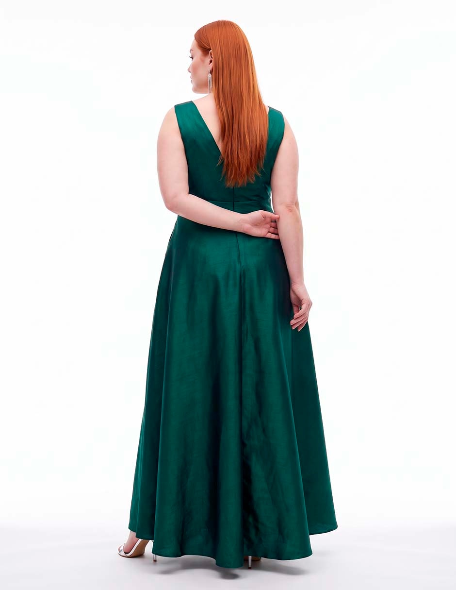 Vestido maxi de fiesta escote v