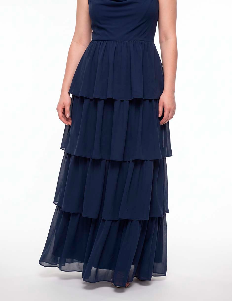 Vestido maxi de fiesta escote bajo