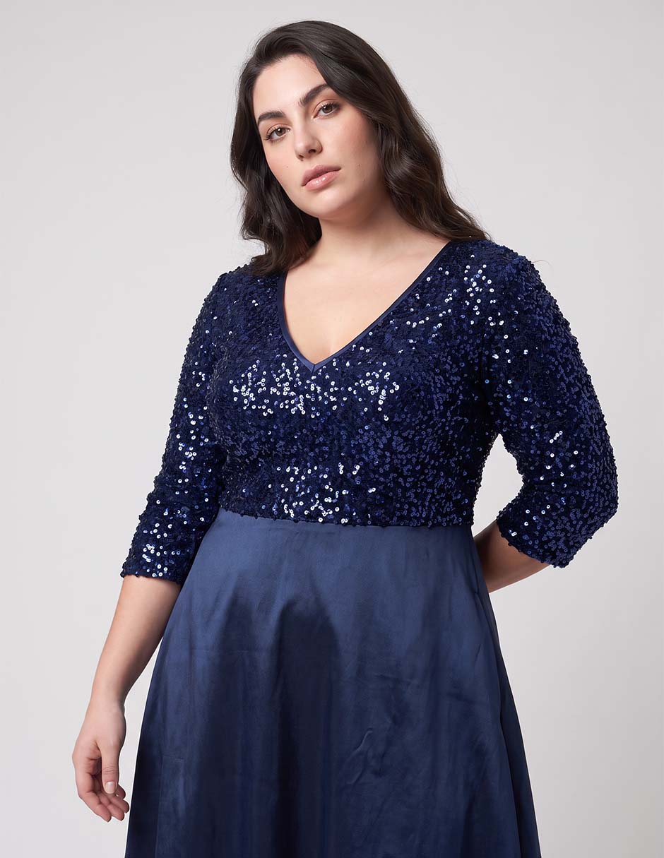 Vestido maxi de fiesta Ema Valdemossa escote V