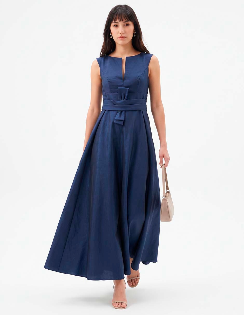 Vestido maxi de fiesta escote con cuello Vestido maxi de fiesta escote con cuello