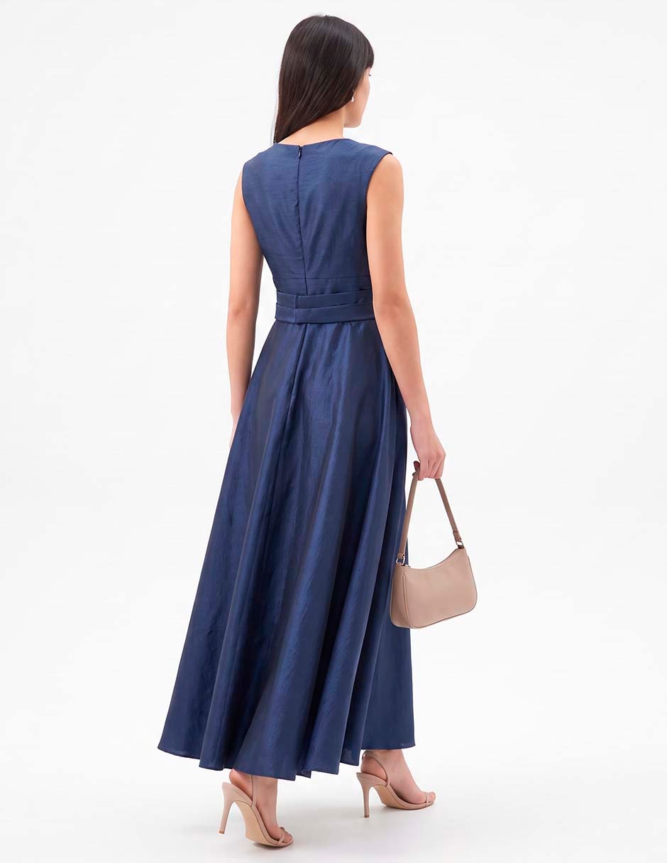 Vestido maxi de fiesta escote con cuello 4