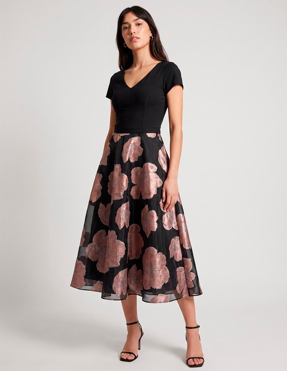 Vestido Midi de Fiesta Ema Valdemossa escote V