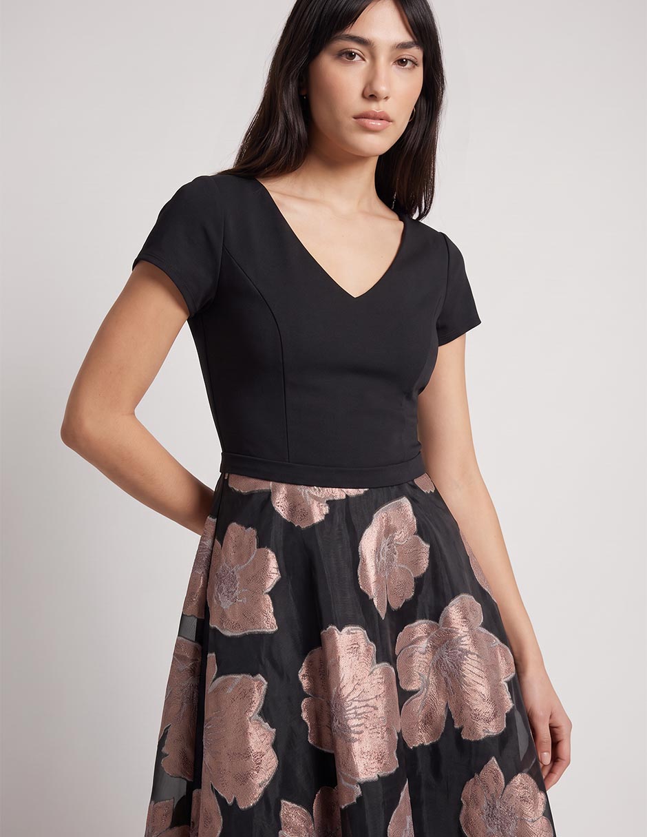 Vestido Midi de Fiesta Ema Valdemossa escote V