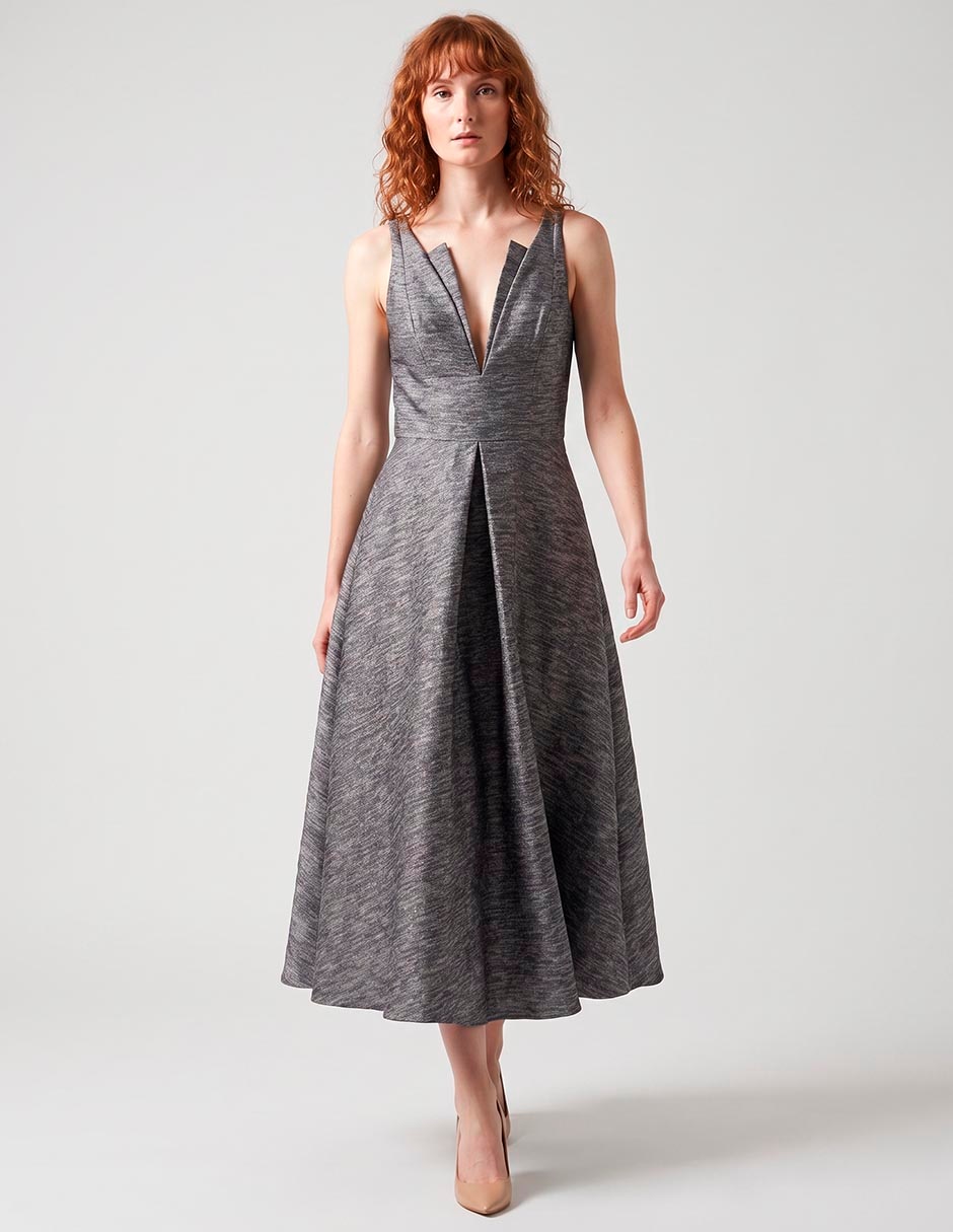 Vestido Midi de Fiesta Ema Valdemossa Escote Medio