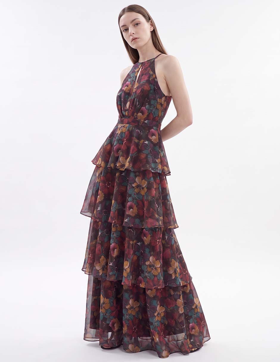Vestido maxi de fiesta escote medio 4