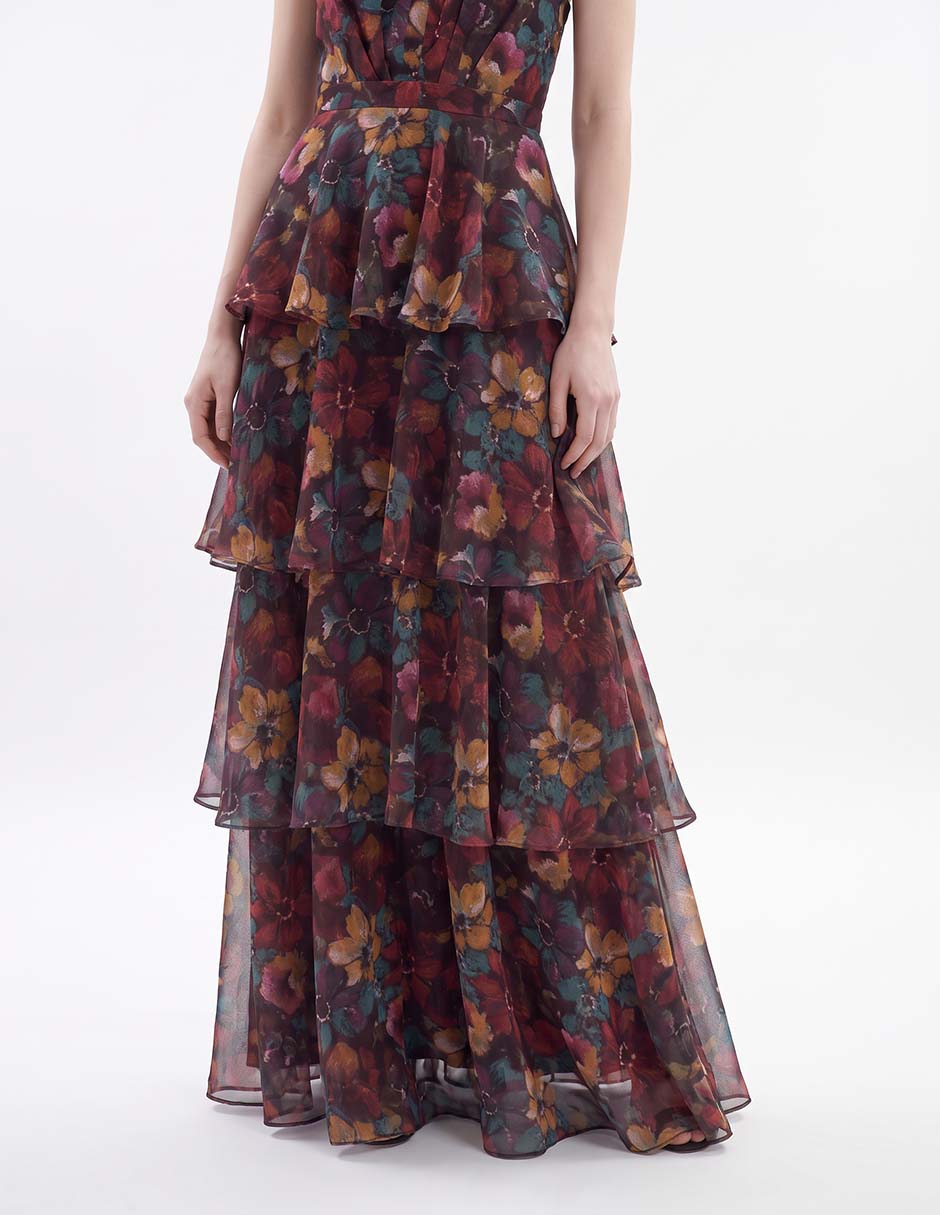 Vestido maxi de fiesta escote medio 2