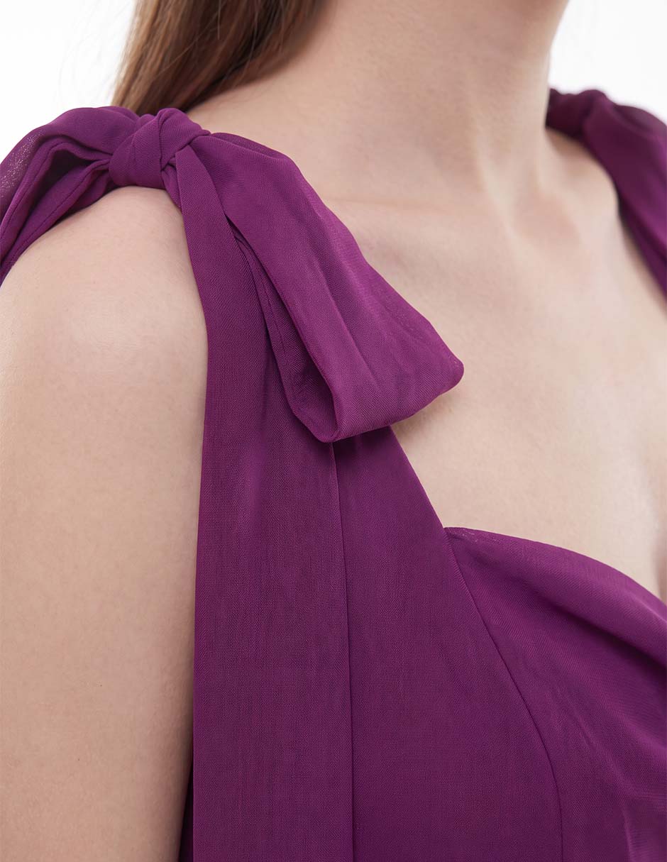 Vestido largo de fiesta escote corazón 2