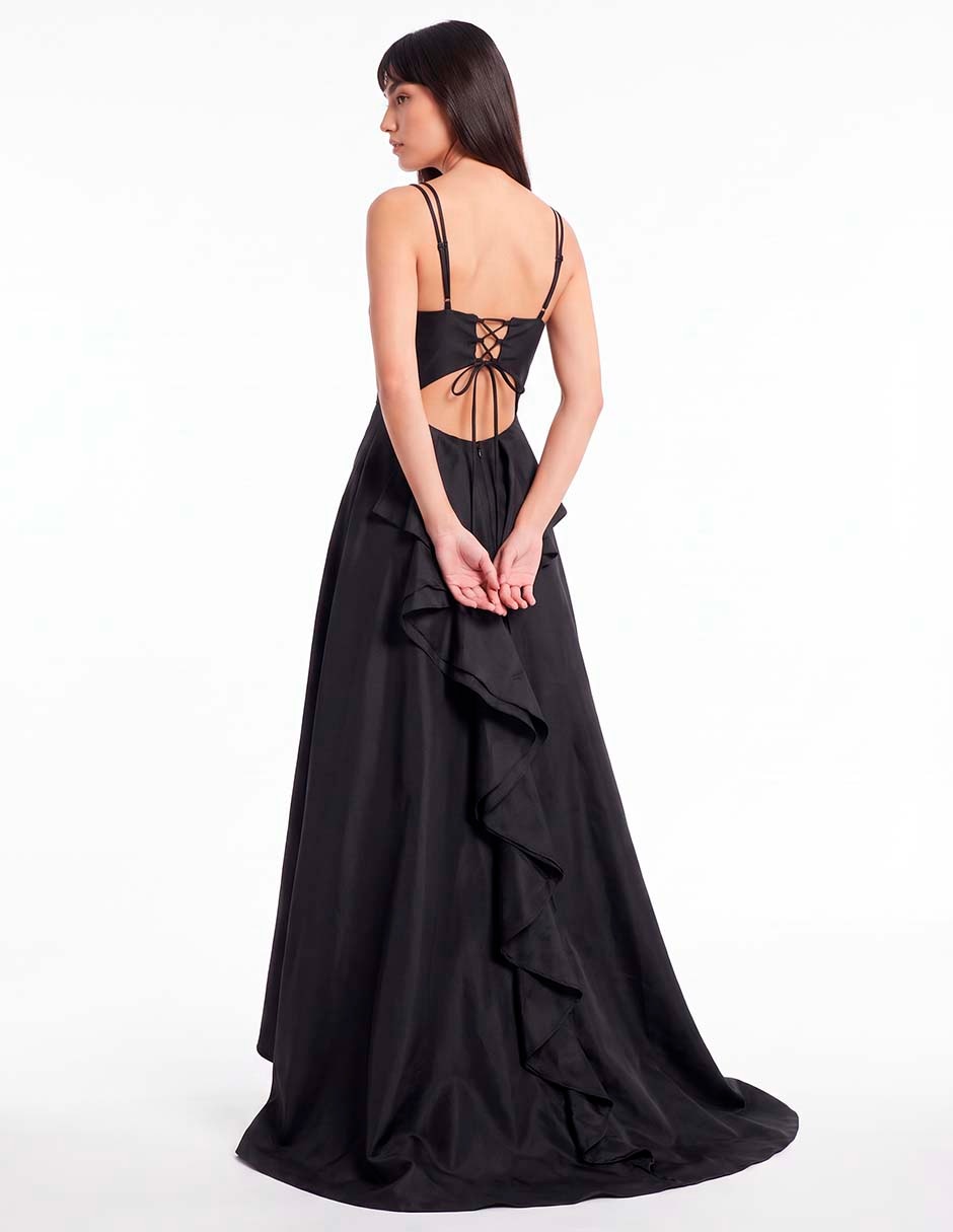 Vestido maxi de fiesta espalda cruzada 4