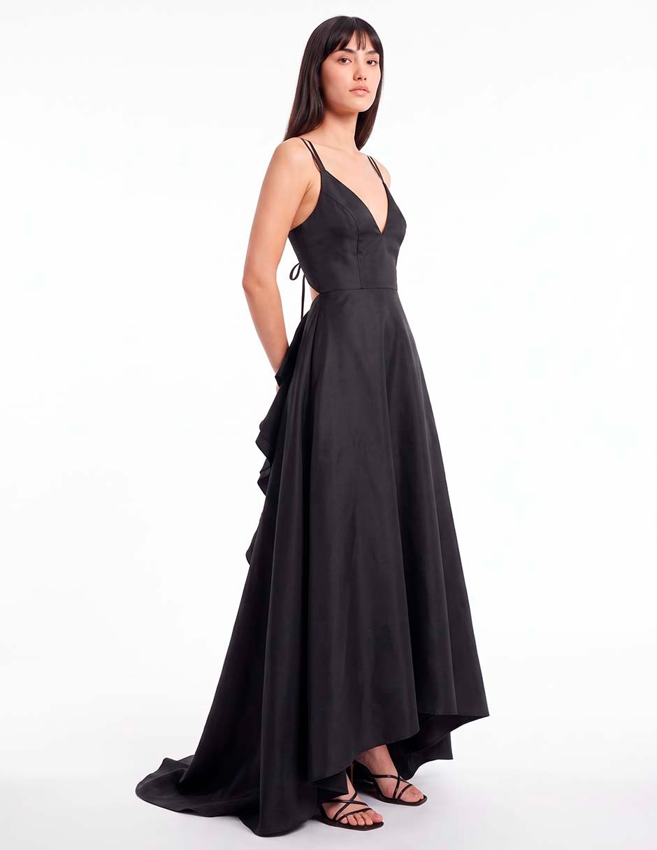 Vestido maxi de fiesta espalda cruzada 3