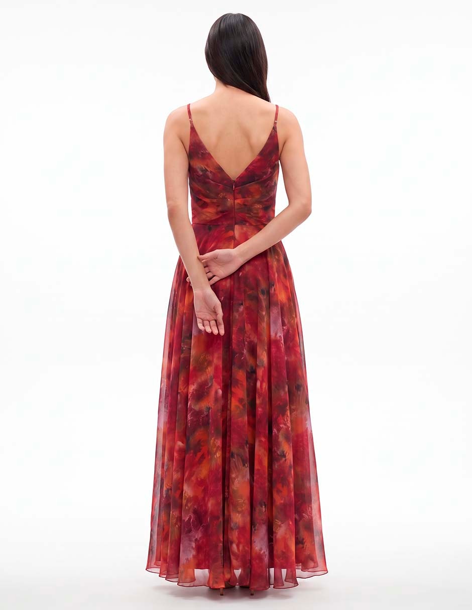 Vestido maxi de fiesta escote profundo 4