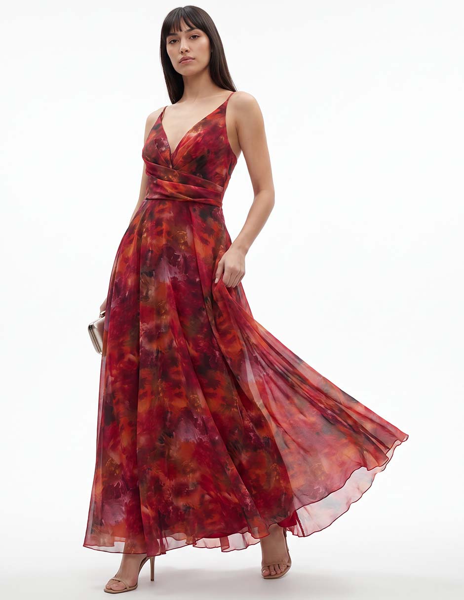 Vestido maxi de fiesta escote profundo 3