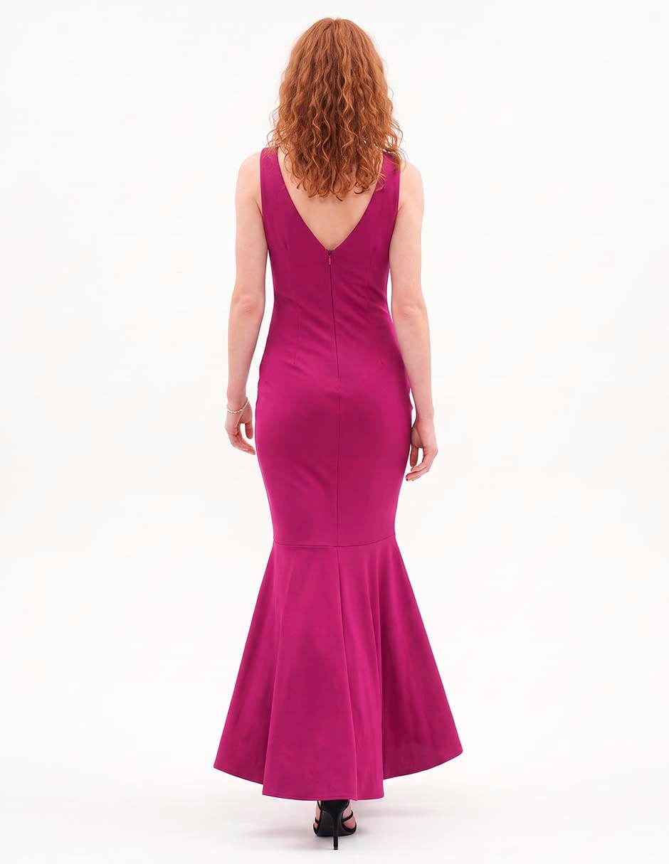 Vestido largo de fiesta escote medio 4