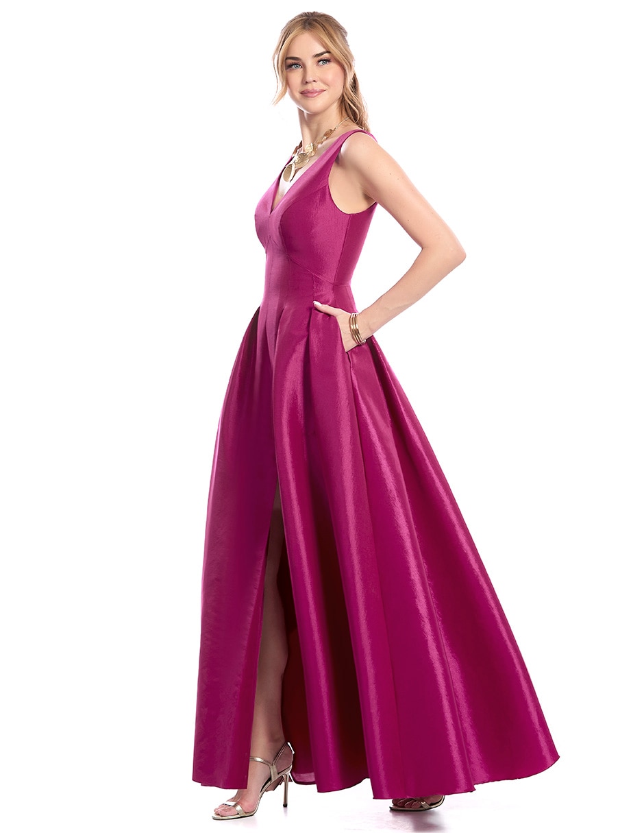Vestido largo de fiesta escote V 4