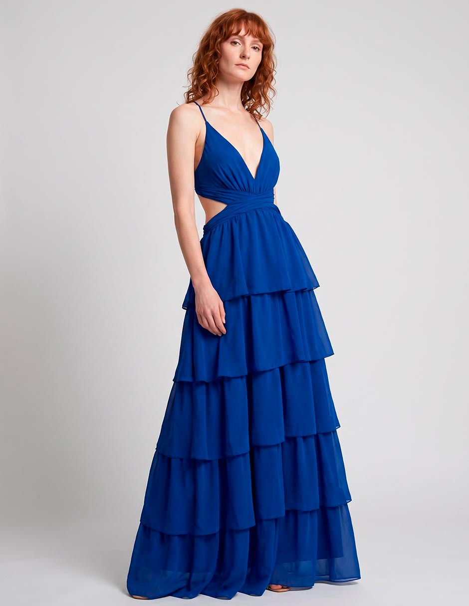 Vestido Maxi de Fiesta Rue de La Paix Espalda Cruzada
