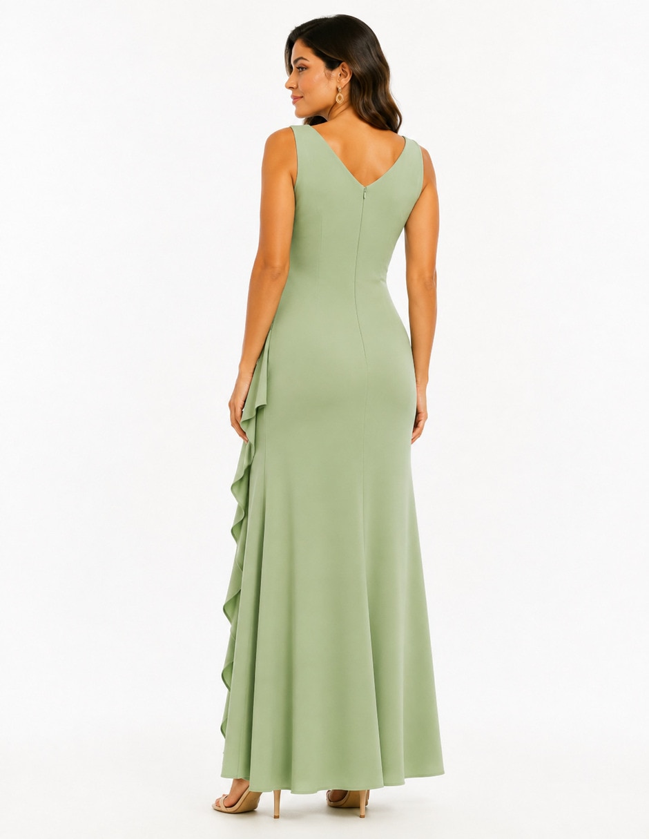 Vestido largo de fiesta escote V 3