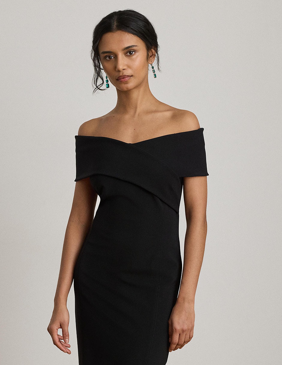Vestido maxi de fiesta escote bardot