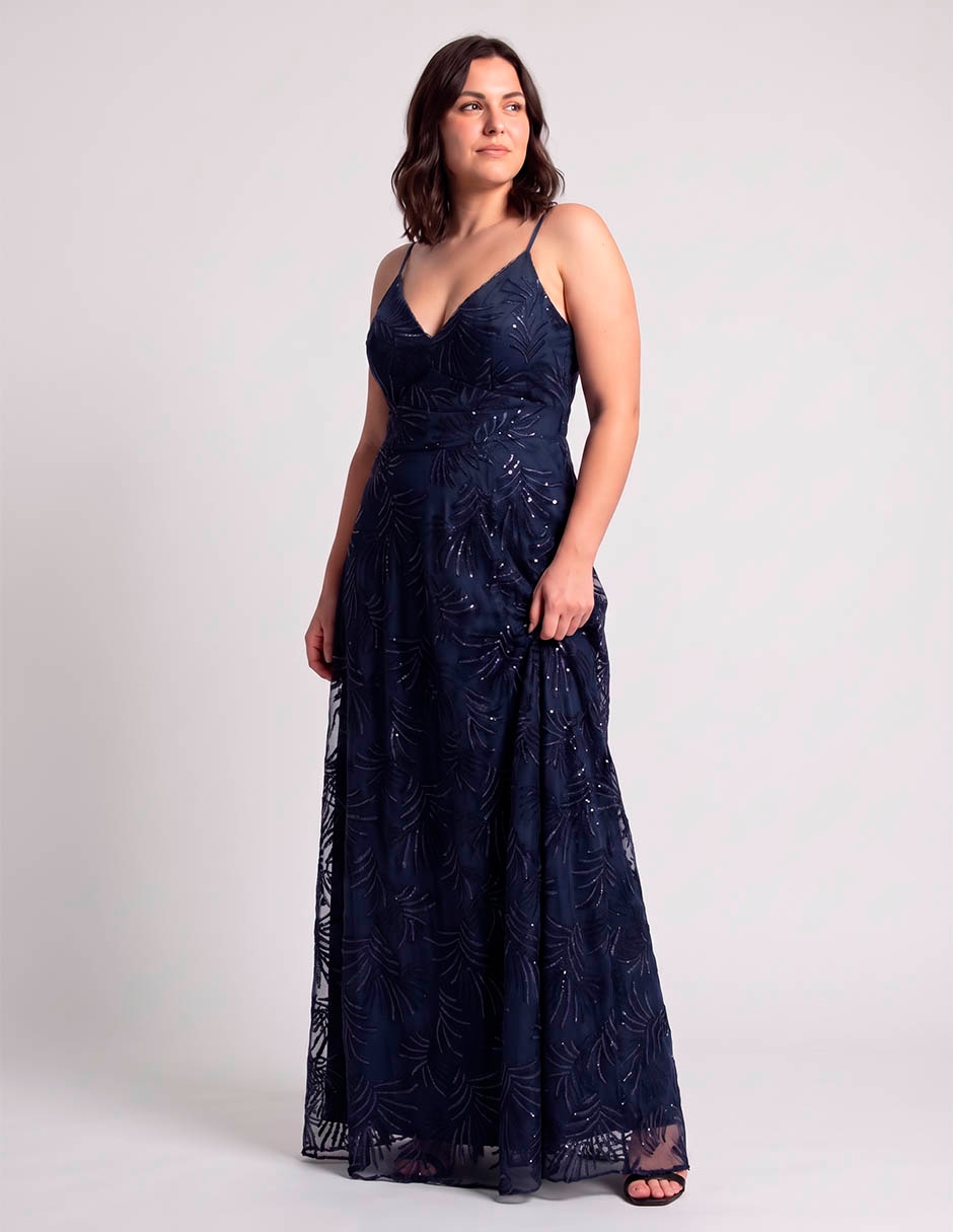 Vestido largo de de fiesta the pattern escote v